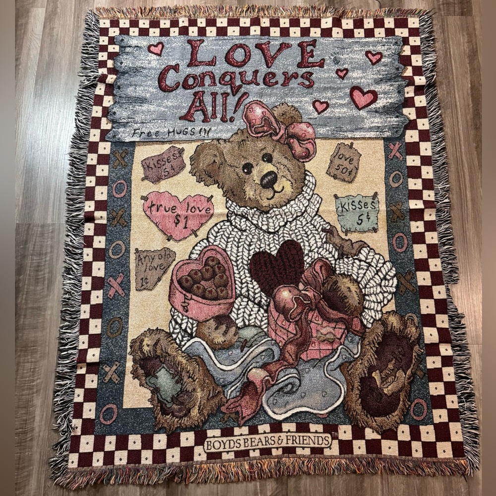 Boyds Bears Love Conquers All Throw Blanket - Multicolor
